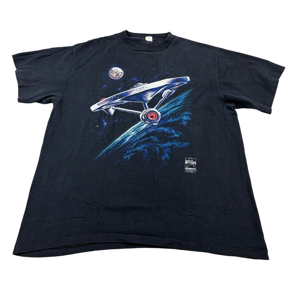 Vintage 1991 Star Trek 25th Anniversary USS Enterprise T-Shirt XL Single Stitch